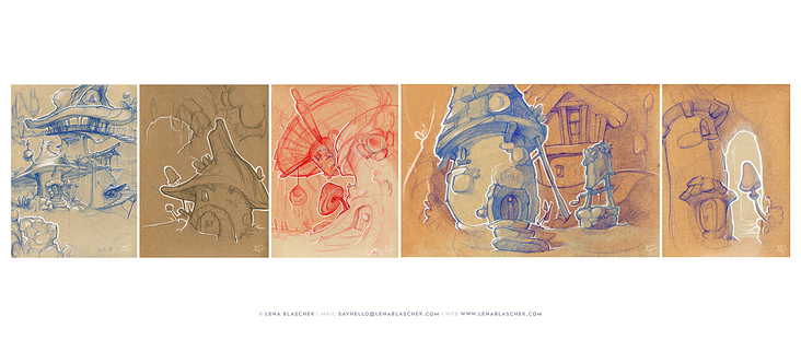 Concept-Sketches für „Children of Lumera“