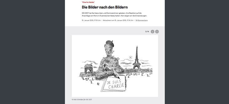 Solidarität mit Charlie Hebdo. Niels Schröder für „Die Zeit.