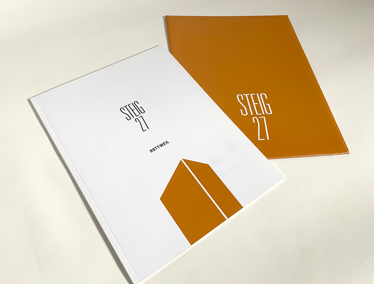 Steig27 – Broschüre zur Büroimmobilie – Titel mit Kuvert