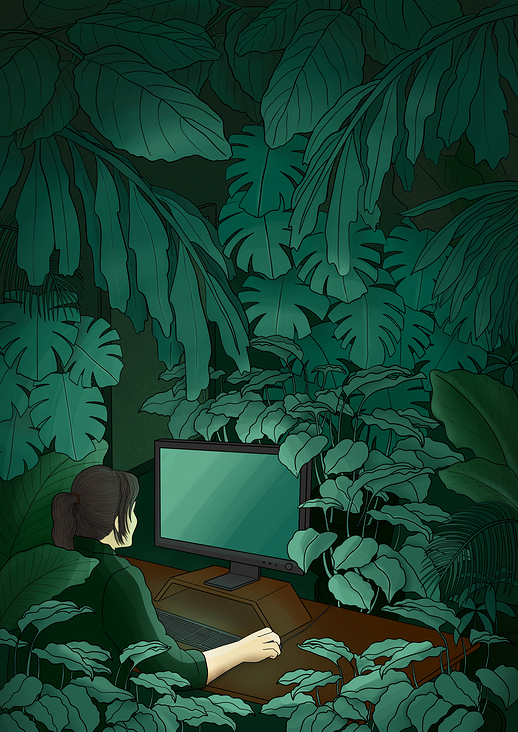 Grünes Web (Illustration für Posterdesign)