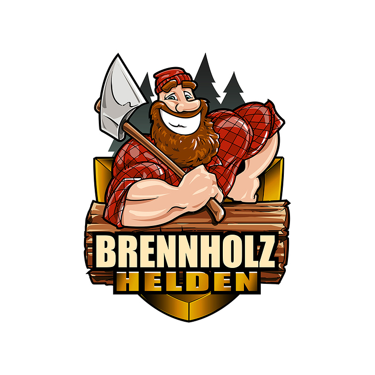 Illustratives Logo für die Brennholzhelden