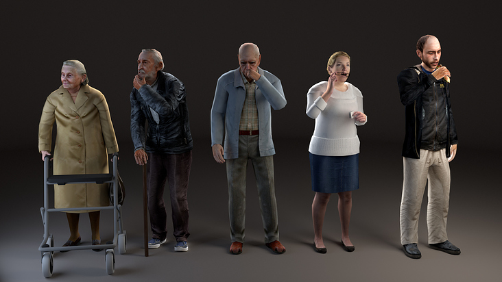 3D Characters Lowpoly. Rigged und animiert.