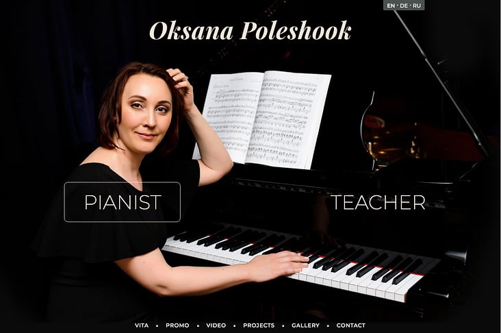 Webseite Musikerin Oksana Poleshook