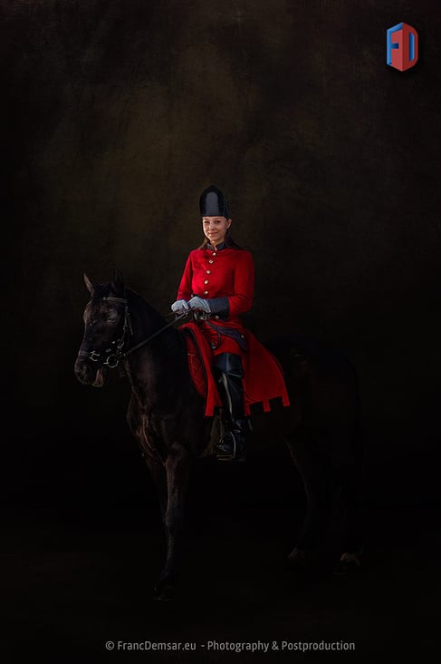 FrancDemsar_Studio_Lady_in_Red_on_the_Horse