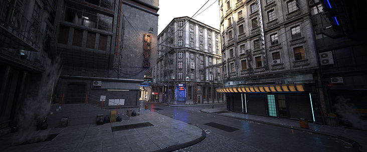 3D-Modelling und Rendering einer Stadtszene