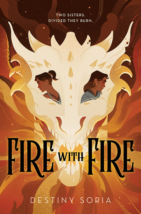 Cover Illustration – Fire with Fire by Destiny Soria (2021), Type Design Mary Claire Cruz