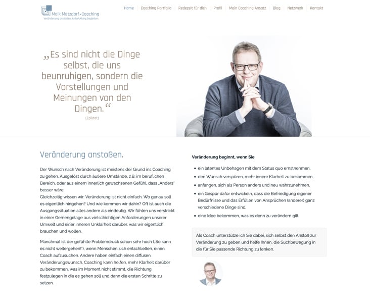 Logo, Webdesign und Geschäftsausstattung für Maik Metzdorf • Coaching