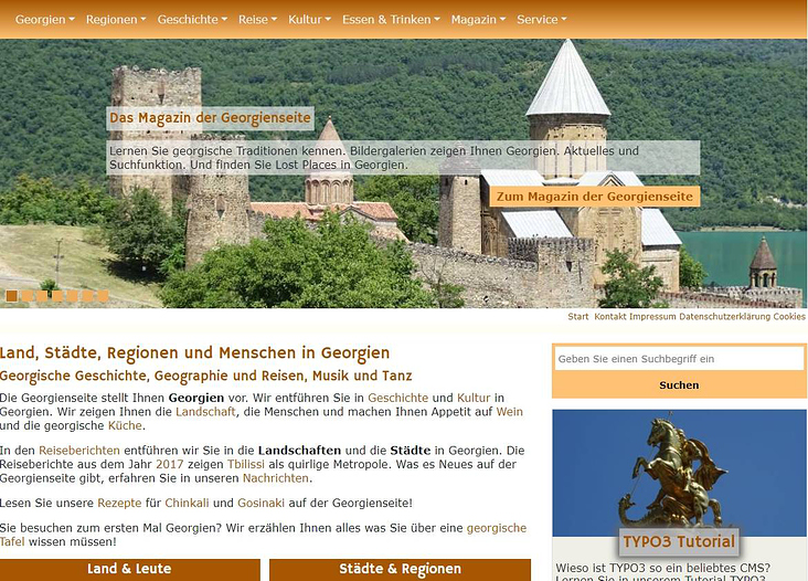 Startseite der Georgienseite