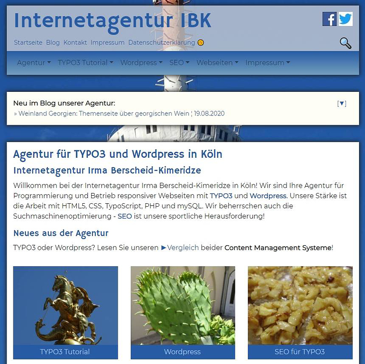 Startseite der Agentur IBK