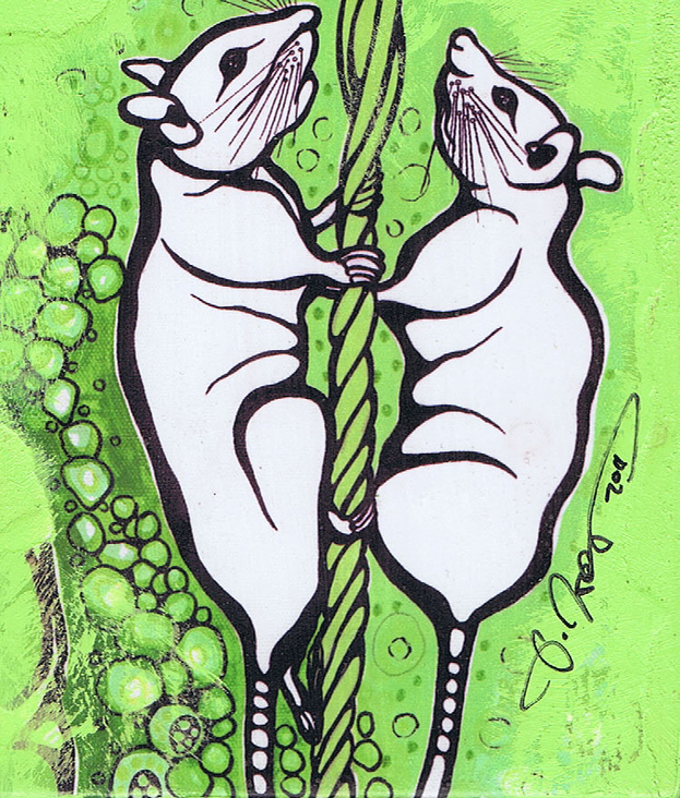 Ratten kletternd grün,10×11,5cm, 20 Euro – Kopie