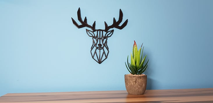 3D-Hirschskulptur für die Wand