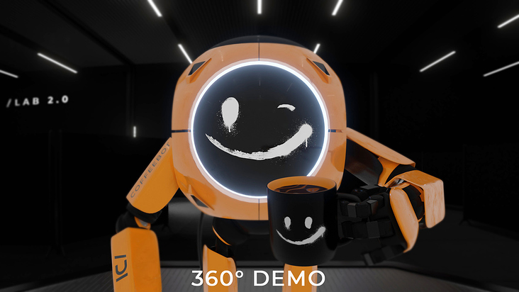Kostenlose 360 Grad Demo von unserem ADI Coffeebot