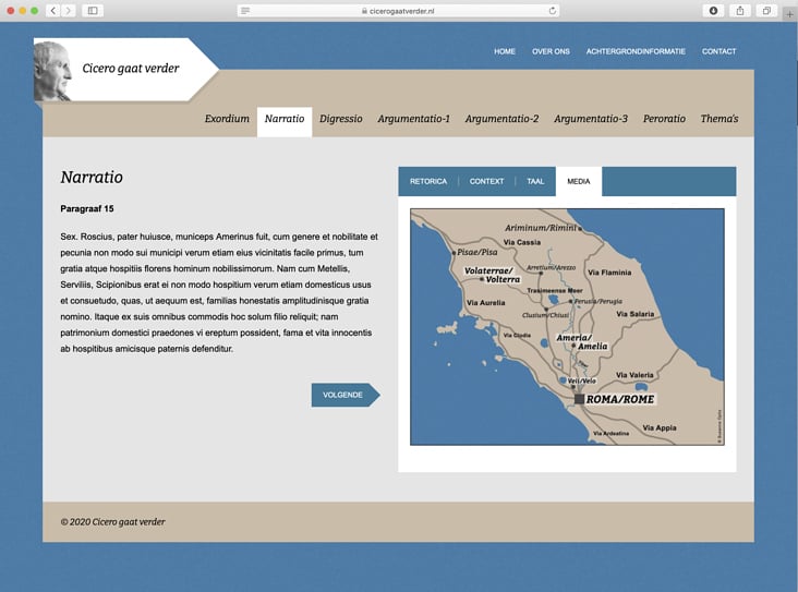 Cicero gaat verder – webpagina – plattegrond
