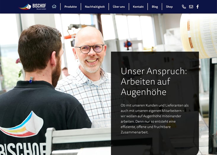 Website Relaunch Bischof Druck // Über uns – Authentische Bildauswahl