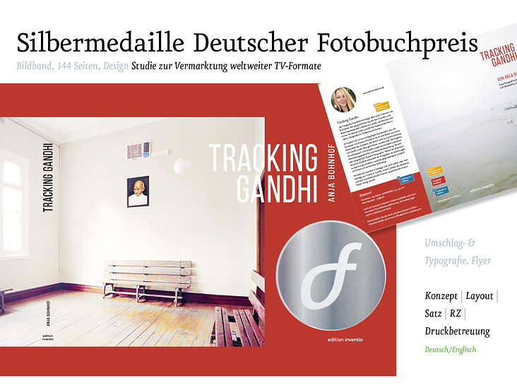 Deutscher Fotobuchpreis Silber / Bildband Tracking Gandhi