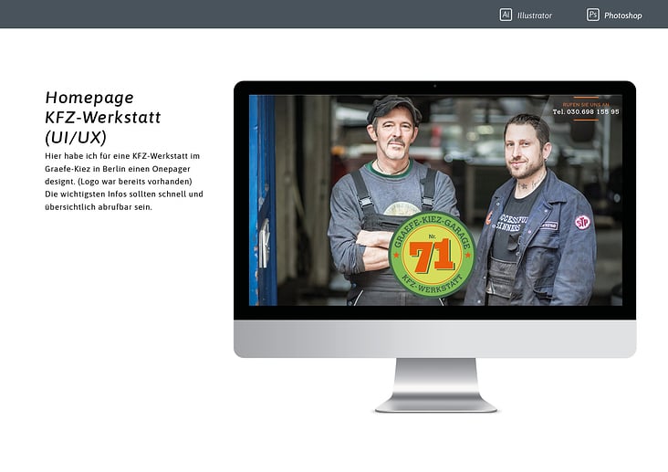Homepage KFZ-Werkstatt (UI/UX)
