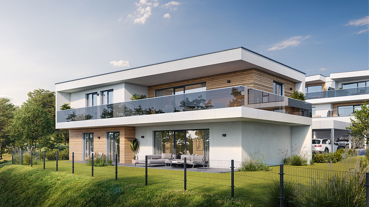 Außenvisualisierung einer Wohnoase „Panorama“ in Gleisdorf