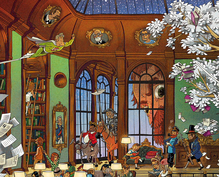 Wimmelbild für Heye Puzzles „Library“ – Detail 1