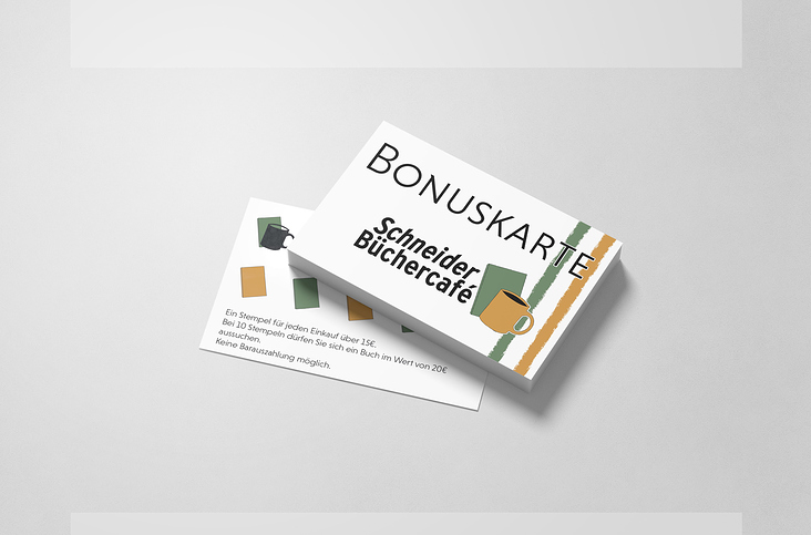 „Büchercafé Schneider“ Bonuskarte Mockup