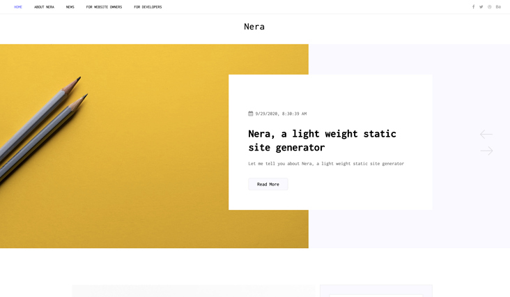 Screenshot Startseite Nera Webseite (unveröffentlicht)