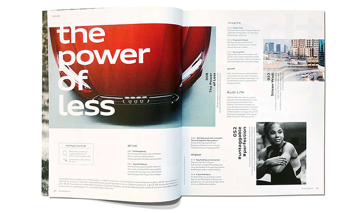 Audi Magazin Ausgabe N°04/16 – Inhaltsverzeichnis  (copyright: Audi AG)