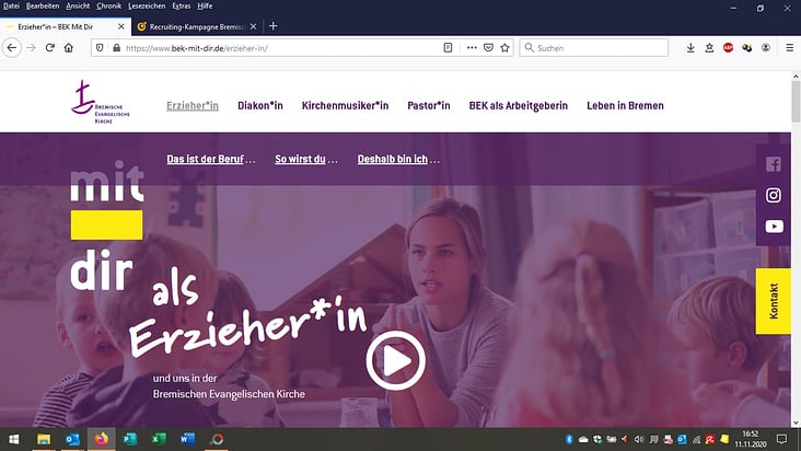 Online-Auftritt für Recruitig-Kampagne