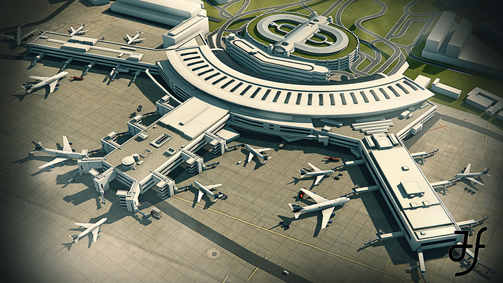 Flughafen Düsseldorf (DUS) 3D Architekturvisualisierung