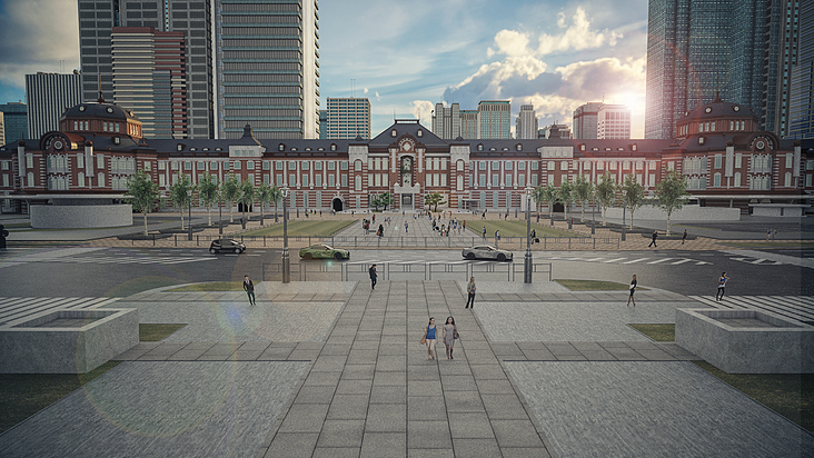 Tokyo Station 3D Architektur Visualisierung