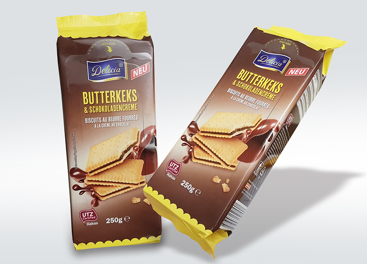 Visual Unlimited NORMA Verpackungsdesign Butterkeks und Schokoladencreme