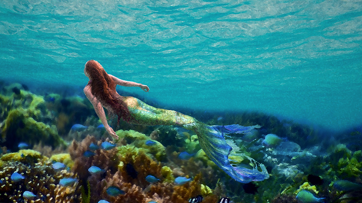 Lonely mermaid – Photobashing mit Paintover