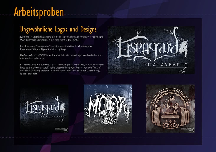 Ungewöhnliche Logos: Metal und Fotografie