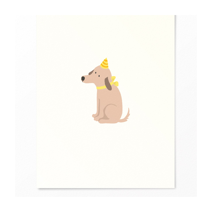 Postkartenmotiv Hund mit Partyhut