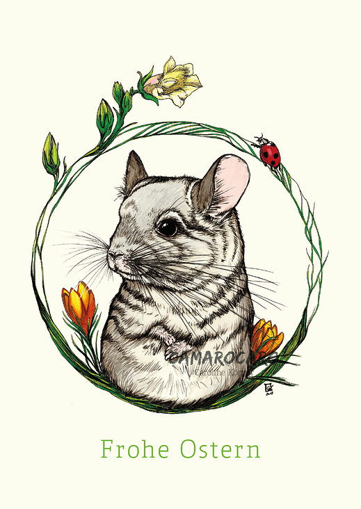 Chinchilla Osterkarte