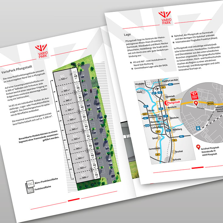 VarioPark-Infografik, -Map, -Objekt-Exposé-Flyer, Pfungstadt (2020)