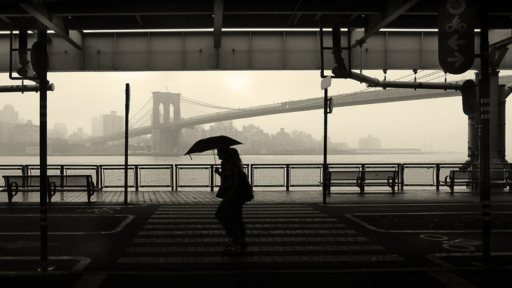 A rainy day in NYC- Brooklyn Bridge