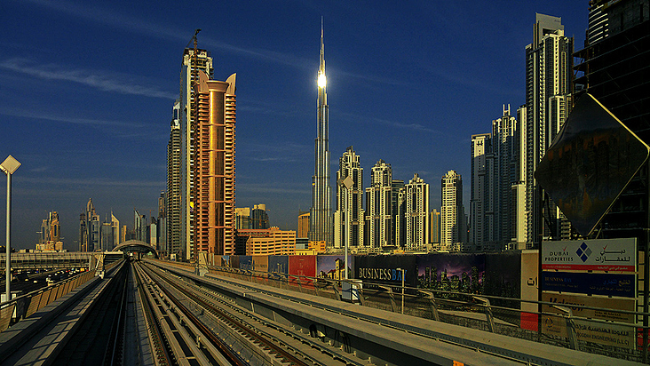 Dubai Business Bay and Burj Khalifa