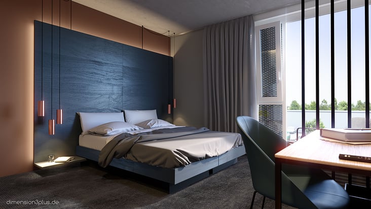 3D-Visualisierung Innenraum Hotelzimmer