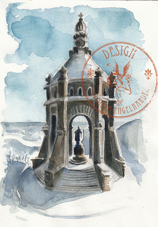 Kaiser Wilhelmdenkmal – Illustration für ein regionales Kochbuch mit internationalen Gedenk- und Feiertagen