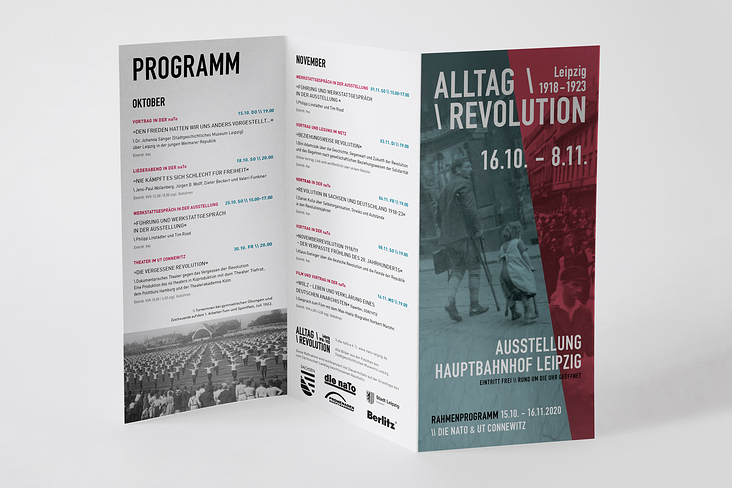 Flyer zur Ausstellung inklusive Rahmenprogramm