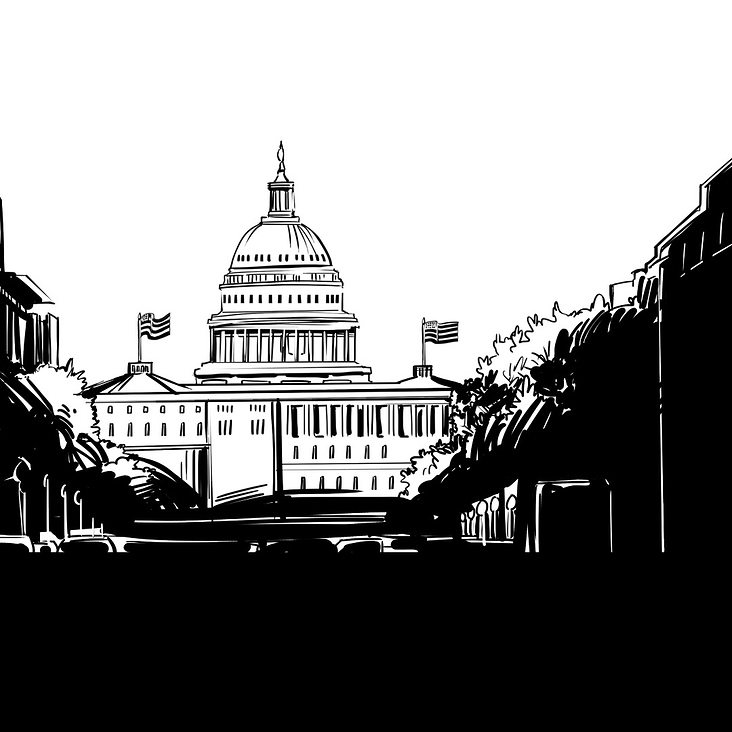 Illustration für Pro-Sieben-Clip über Washington