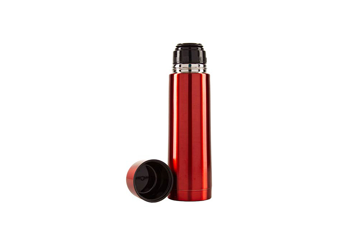 Produktfotografie rote Thermosflasche für Onlineshops