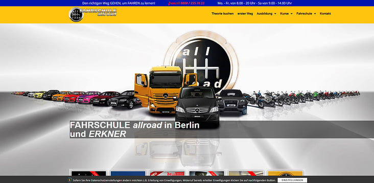 Webseite Fahrschule allroad