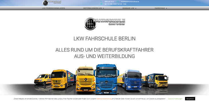 Webseite Fahrschule allroad LKW