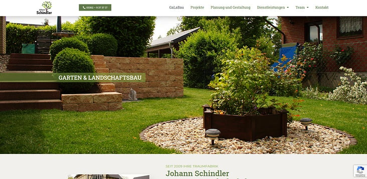 Webseite Johann Schindler Garten und Landschaftbau