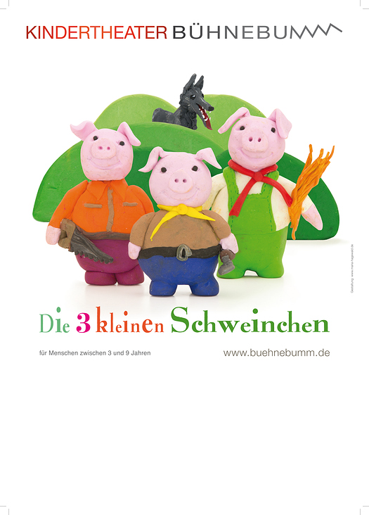 Plakat die drei kleinen Schweinchen