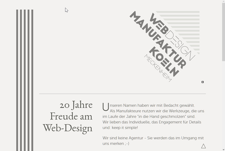 Web Manufaktur Köln / Eigener Internetauftritt