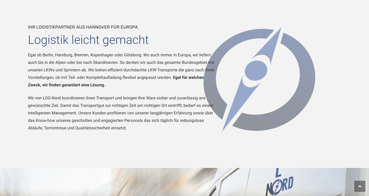 LogNord Webseite textlich gestaltet