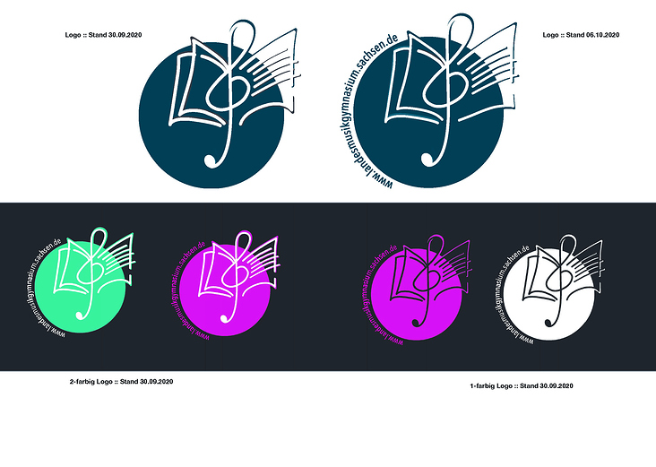 Redesign Logo Landesmusikgymnasium für Musik Dresden _ neue Farbevarianten