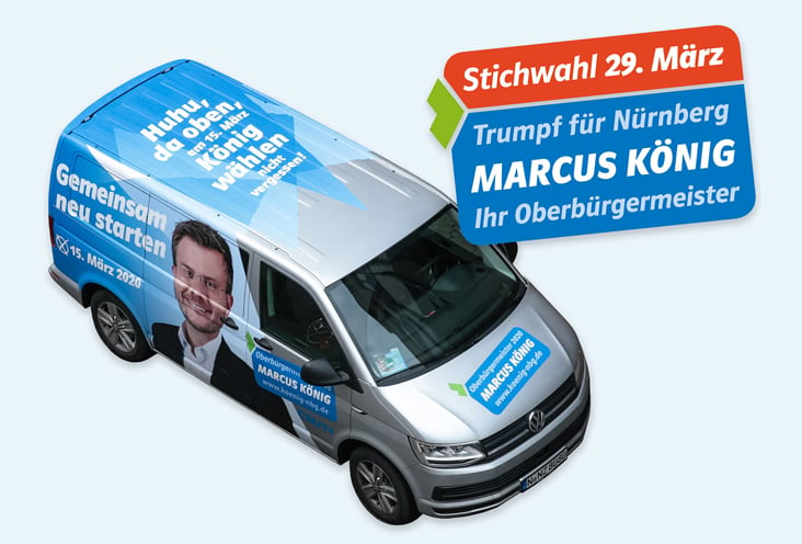 OB-Wahlkampagne Nürnberg 2020 Fahrzeugbeklebung