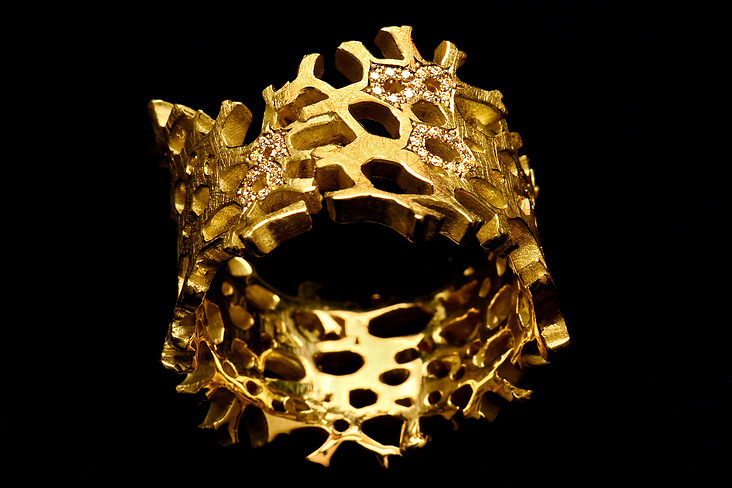 Water Ring, 750/- Gelbgold, Brillanten